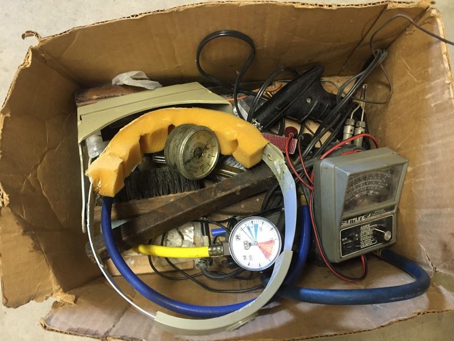 Box Of Gauges, Meters And Various Items [Photo 1]