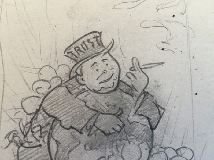 Original Pair Of F. A. Carter (Fernando Carter) Satirical Sketches Titled 'Tis true prosperity to have no want' [Photo 6]