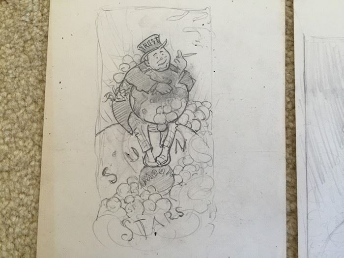 Original Pair Of F. A. Carter (Fernando Carter) Satirical Sketches Titled 'Tis true prosperity to have no want' [Photo 4]