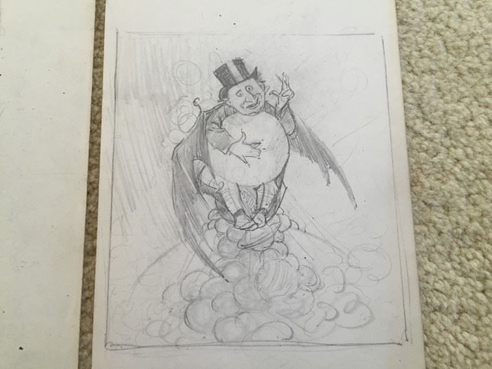 Original Pair Of F. A. Carter (Fernando Carter) Satirical Sketches Titled 'Tis true prosperity to have no want' [Photo 8]