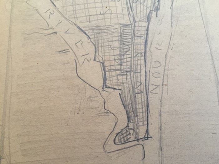 Original F. A. Carter (Fernando Carter) Satirical Sketch Of Early New York City Manhattan Map [Photo 7]