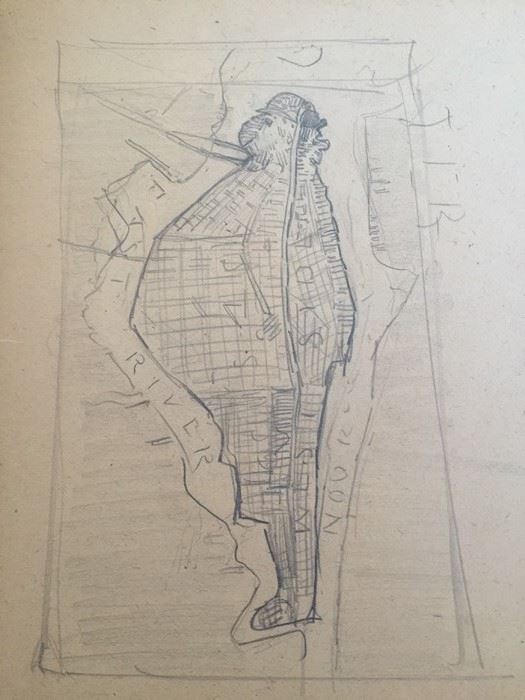 Original F. A. Carter (Fernando Carter) Satirical Sketch Of Early New York City Manhattan Map [Photo 8]