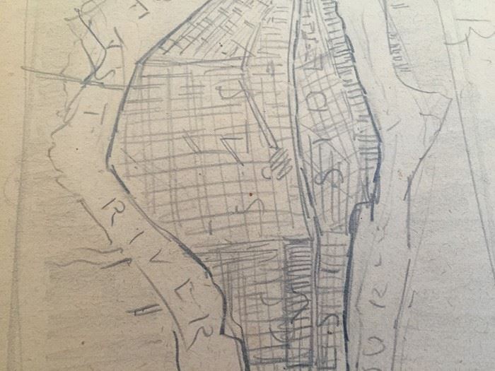 Original F. A. Carter (Fernando Carter) Satirical Sketch Of Early New York City Manhattan Map [Photo 3]