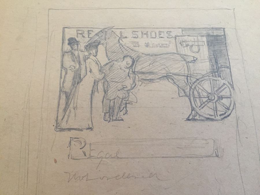 Original F. A. Carter (Fernando Carter) Advertising Sketch For Regal Shoes Horse & Carriage Ben B. Hampton Advertising Agents New York [Photo 2]