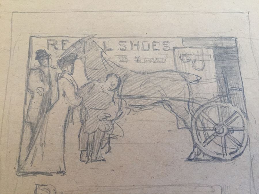 Original F. A. Carter (Fernando Carter) Advertising Sketch For Regal Shoes Horse & Carriage Ben B. Hampton Advertising Agents New York [Photo 6]