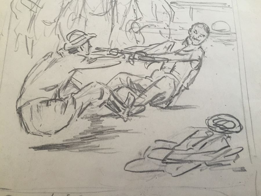Original F. A. Carter (Fernando Carter) Sketch Titled 'Tug of War' [Photo 4]