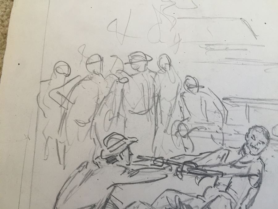 Original F. A. Carter (Fernando Carter) Sketch Titled 'Tug of War' [Photo 5]