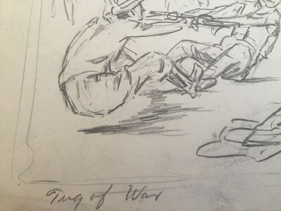 Original F. A. Carter (Fernando Carter) Sketch Titled 'Tug of War' [Photo 3]