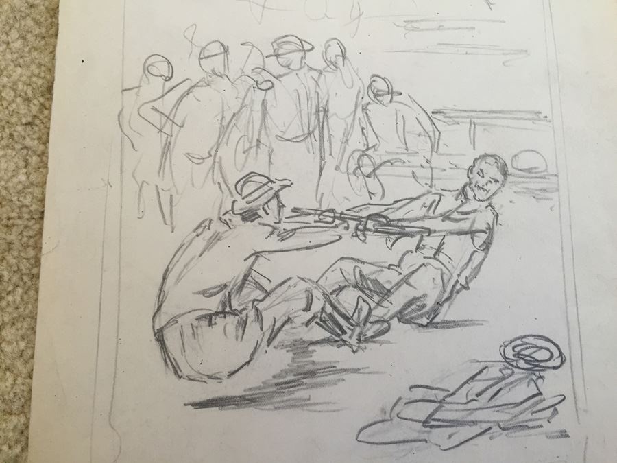 Original F. A. Carter (Fernando Carter) Sketch Titled 'Tug of War' [Photo 2]