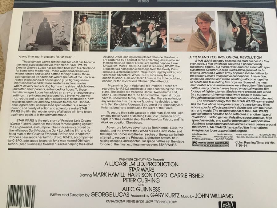 1977 Star Wars Movie On Laser Videodisc [Photo 12]