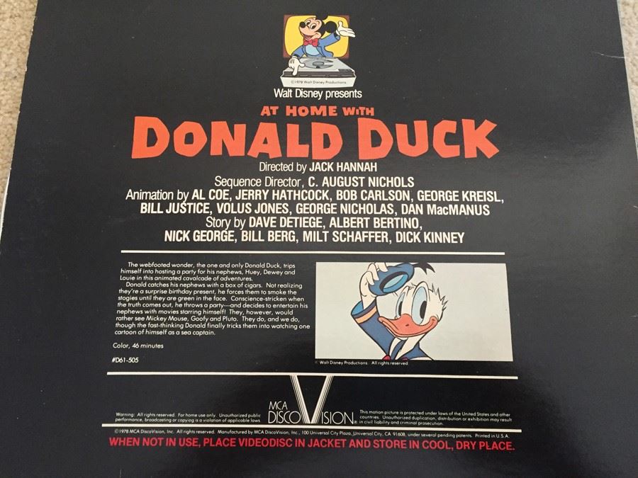 Walt Disney Presents At Home With Donald Duck On Laser Videodisc [Photo 3]