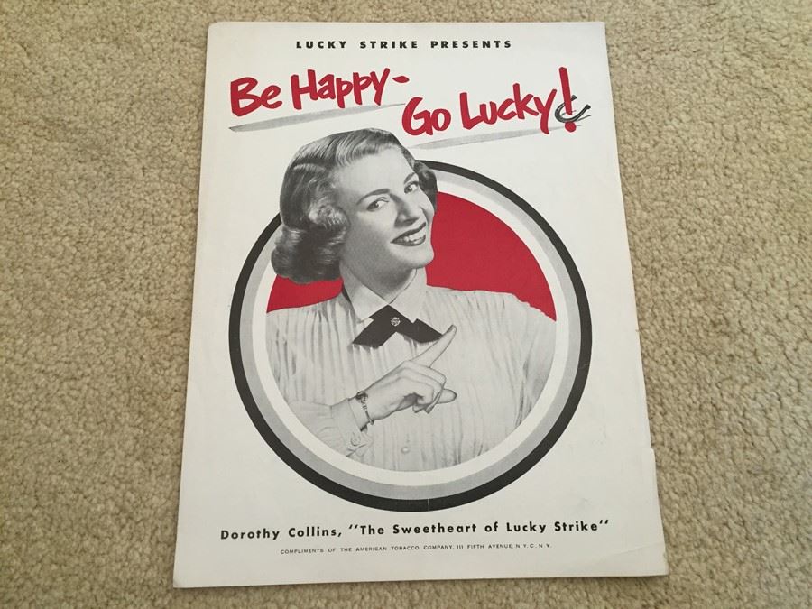 Be Happy Go Lucky Lucky Strike Cigarattes Sheet Music Dorothy Collins