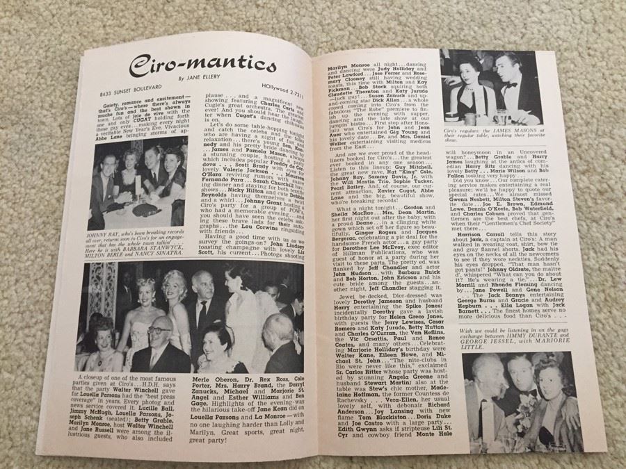 Ciro's Capers Xavier Cugat Marilyn Monroe Hand Written Songs Sunset Blvd Hollywood CA 'It Might As Well Be Spring' [Photo 9]