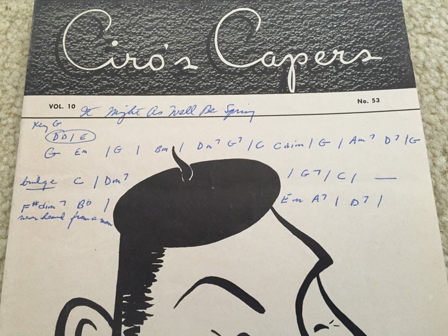 Ciro's Capers Xavier Cugat Marilyn Monroe Hand Written Songs Sunset Blvd Hollywood CA 'It Might As Well Be Spring' [Photo 2]