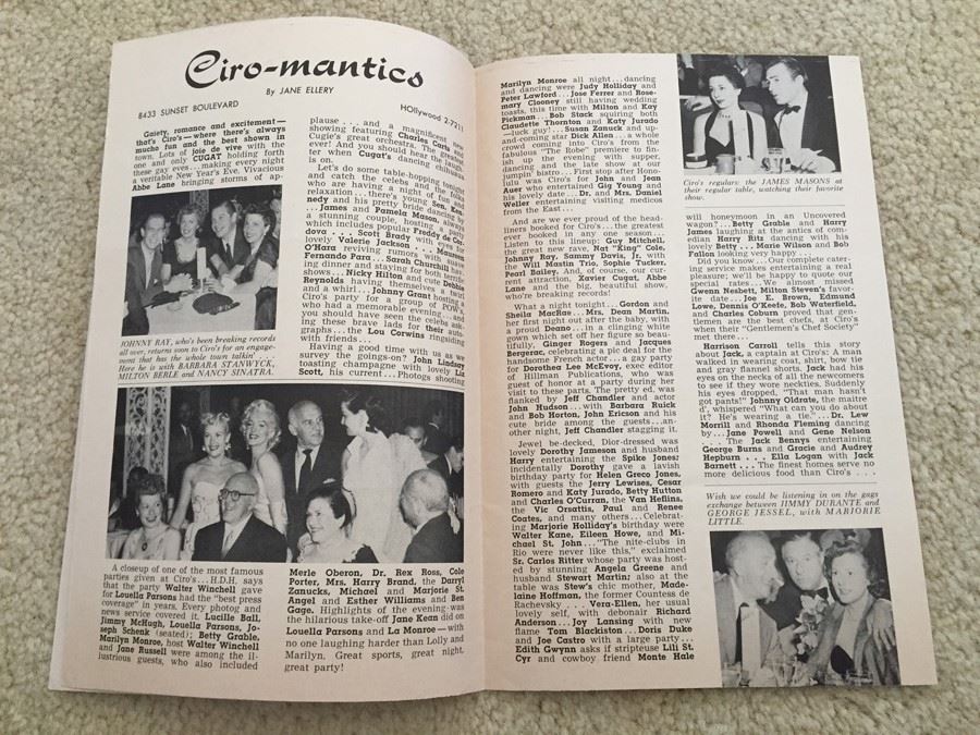 Ciro's Capers Xavier Cugat Marilyn Monroe Hand Written Songs Sunset Blvd Hollywood CA 'It Might As Well Be Spring' [Photo 5]