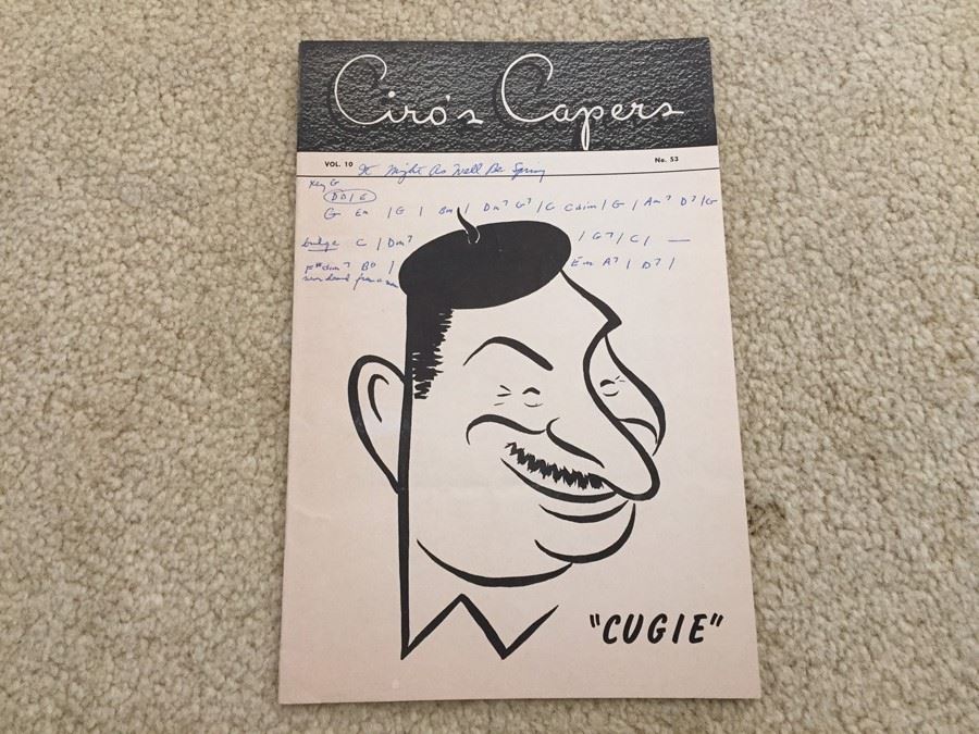 Ciro's Capers Xavier Cugat Marilyn Monroe Hand Written Songs Sunset Blvd Hollywood CA 'It Might As Well Be Spring'