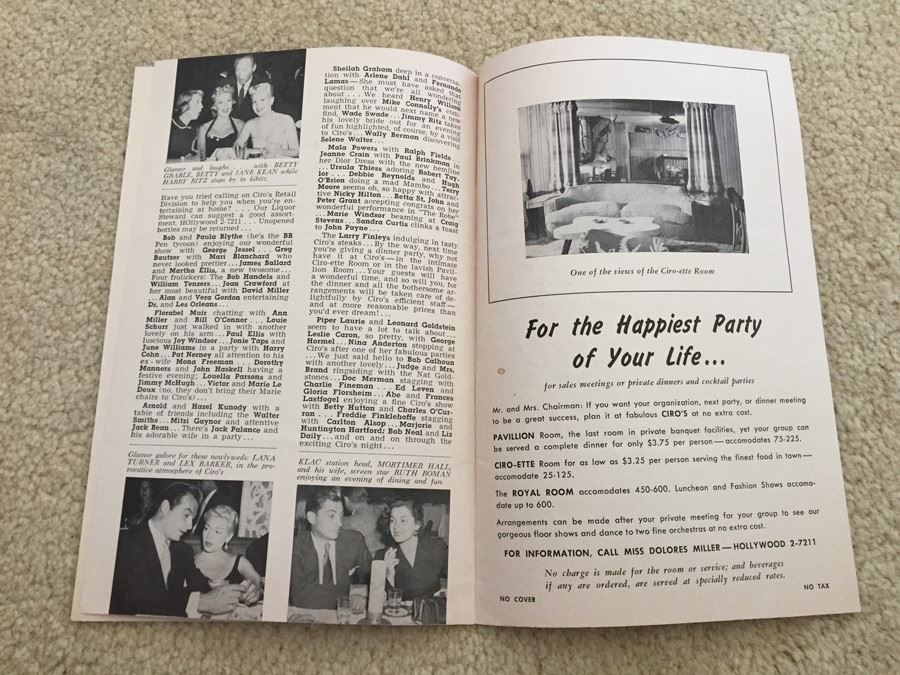 Ciro's Capers Xavier Cugat Marilyn Monroe Hand Written Songs Sunset Blvd Hollywood CA 'It Might As Well Be Spring' [Photo 10]