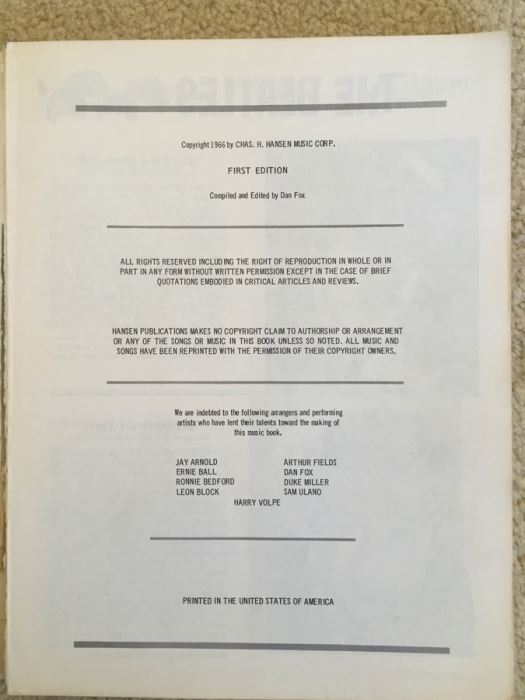 The Beatles Deluxe Guitar Album 1966 First Edition Chas. H. Hansen Music Corp. [Photo 5]