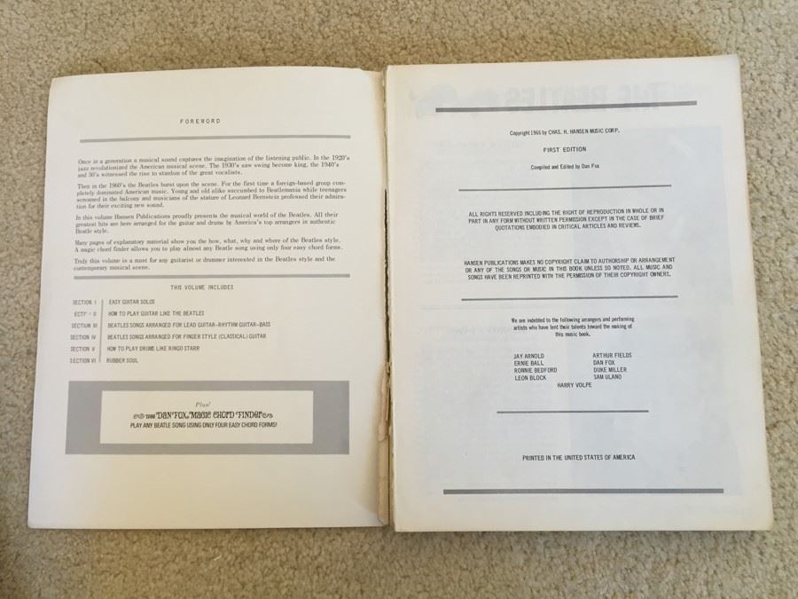 The Beatles Deluxe Guitar Album 1966 First Edition Chas. H. Hansen Music Corp. [Photo 2]