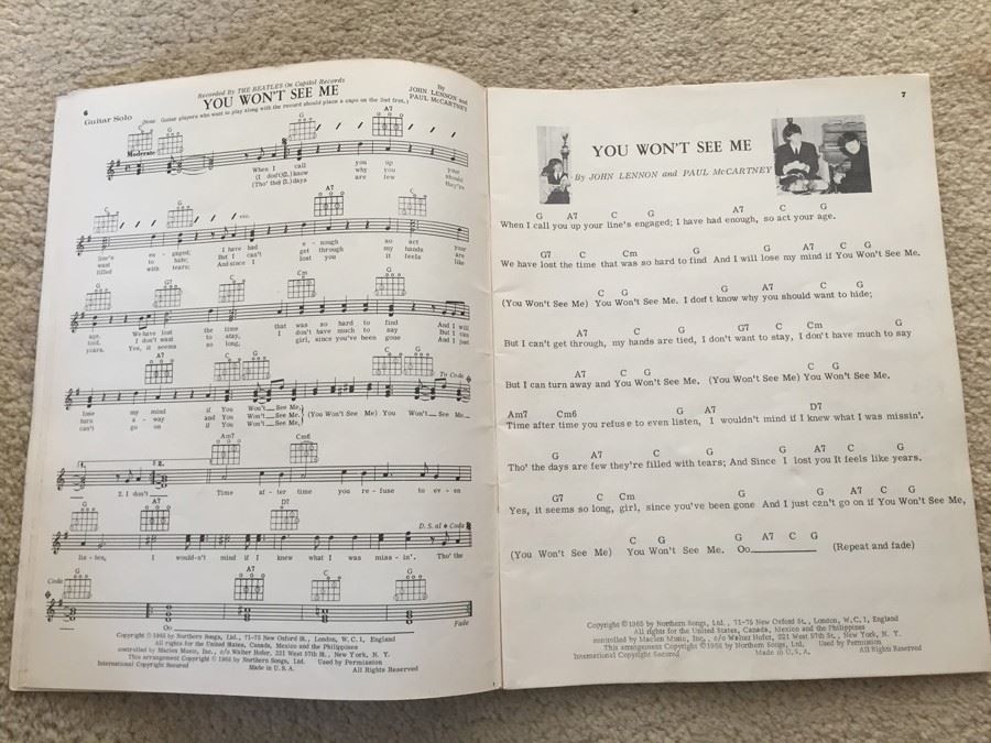 The Beatles Souvenir Music Book Rubber Soul [Photo 3]