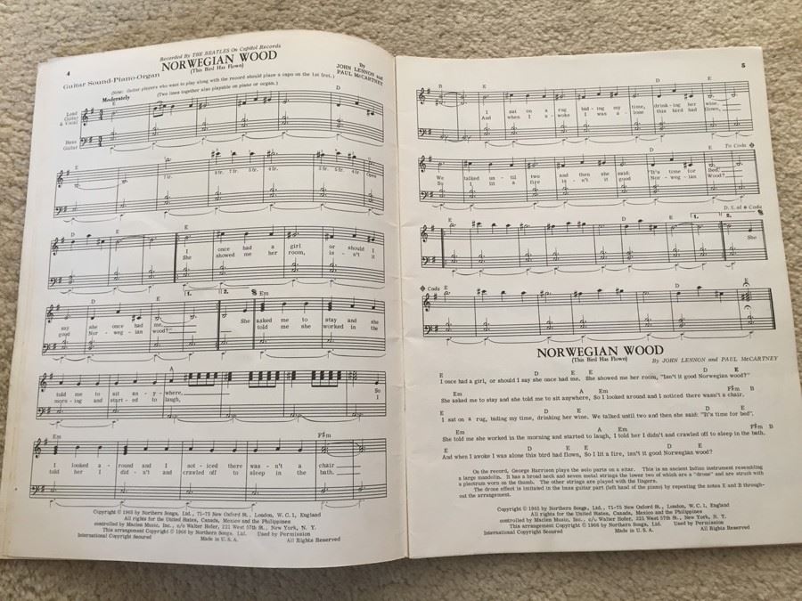 The Beatles Souvenir Music Book Rubber Soul [Photo 5]