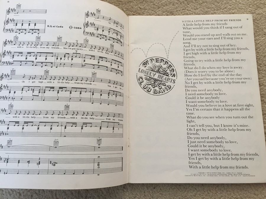 Sgt. Pepper's Lonely Hearts Club Band Music Song Book The Beatles [Photo 6]