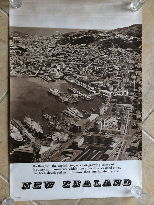 Original Vintage New Zealand Travel Poster [Photo 1]