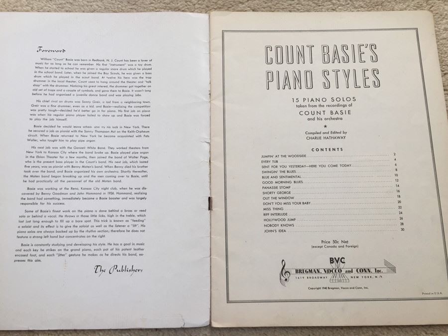 Count Basie's Piano Styles Sheet Music [Photo 2]