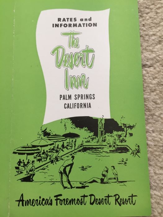 Rates And Information Pamphlet From The Desert Inn Palm Springs California [Photo 2]