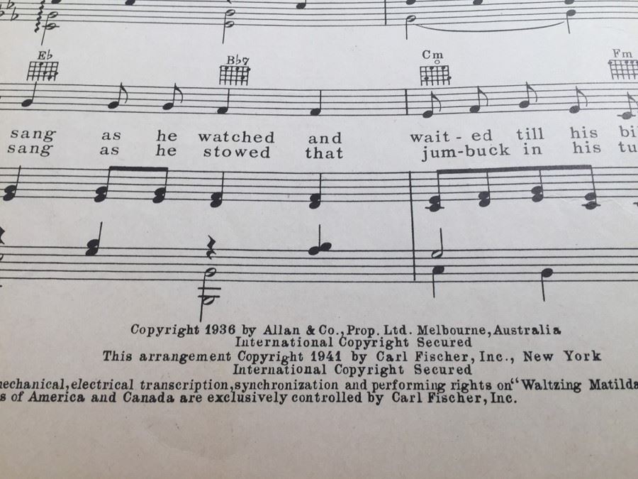 Waltzing Matilda 'The Unofficial National Anthem Of Australia' Sheet Music [Photo 4]