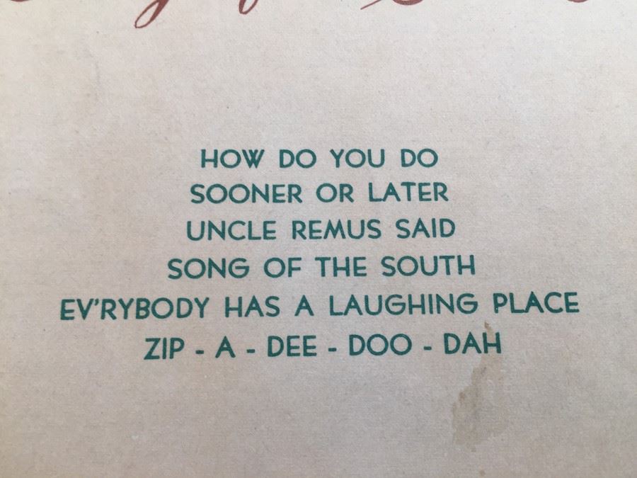 Walt Disney's Songs Of The South Sheet Music [Photo 5]