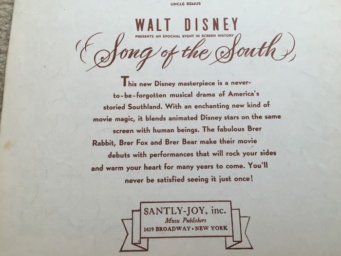 Walt Disney's Songs Of The South Sheet Music [Photo 8]