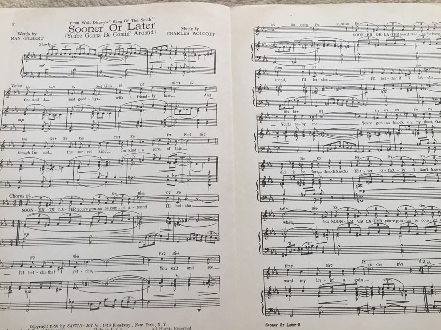 Walt Disney's Songs Of The South Sheet Music [Photo 6]