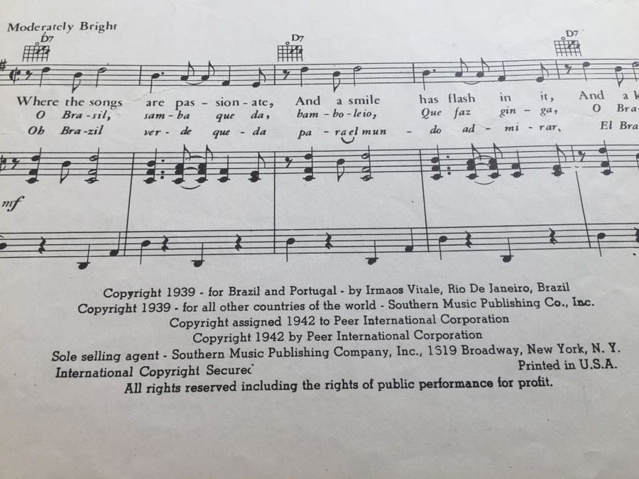 Walt Disney Motion Picture 'Saludos Amigos' Brazil Sheet Music [Photo 7]