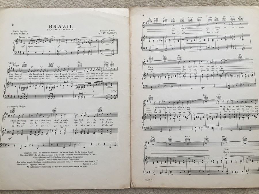 Walt Disney Motion Picture 'Saludos Amigos' Brazil Sheet Music [Photo 6]