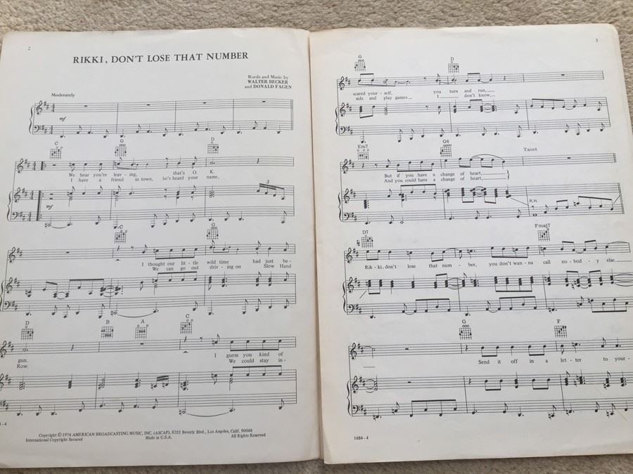 Rikki, Don't Loose That Number Steely Dan Sheet Music [Photo 2]