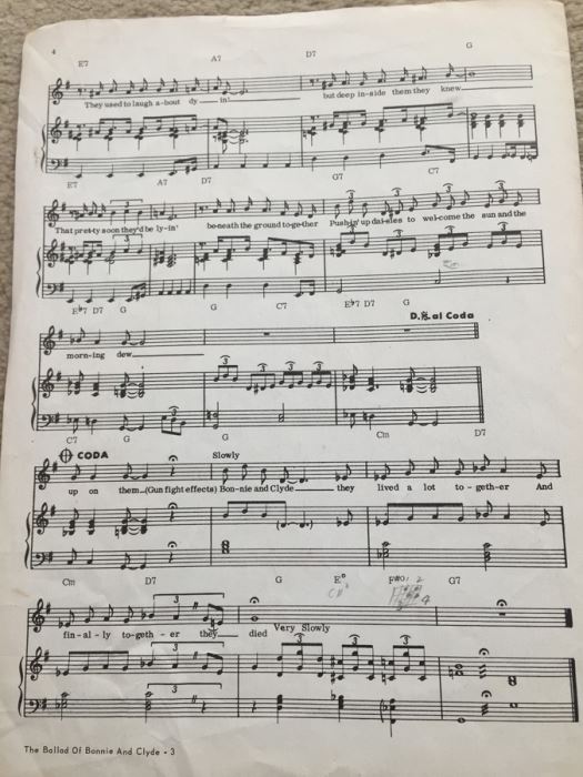 The Ballad Of Bonnie And Clyde Sheet Music [Photo 4]