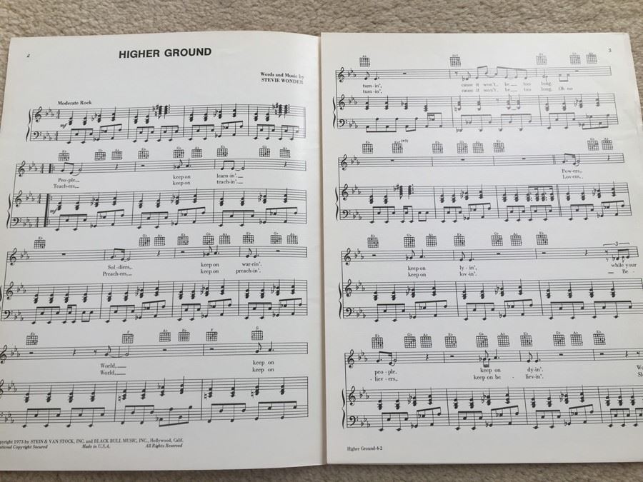 Stevie Wonder Higher Ground Sheet Music [Photo 3]