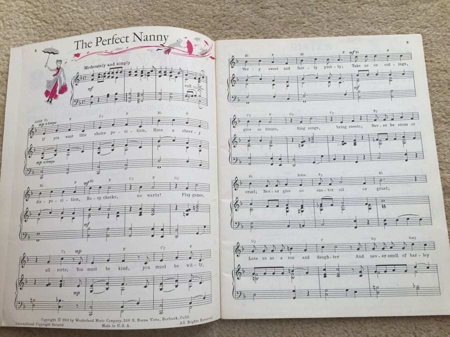 Songs From Walt Disney's Mary Poppins Souvenir Song Album Sheet Music [Photo 3]