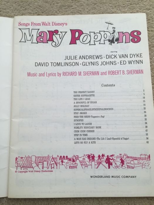 Songs From Walt Disney's Mary Poppins Souvenir Song Album Sheet Music [Photo 2]