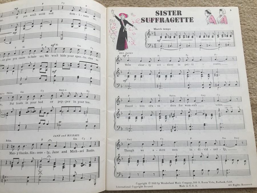 Songs From Walt Disney's Mary Poppins Souvenir Song Album Sheet Music [Photo 4]