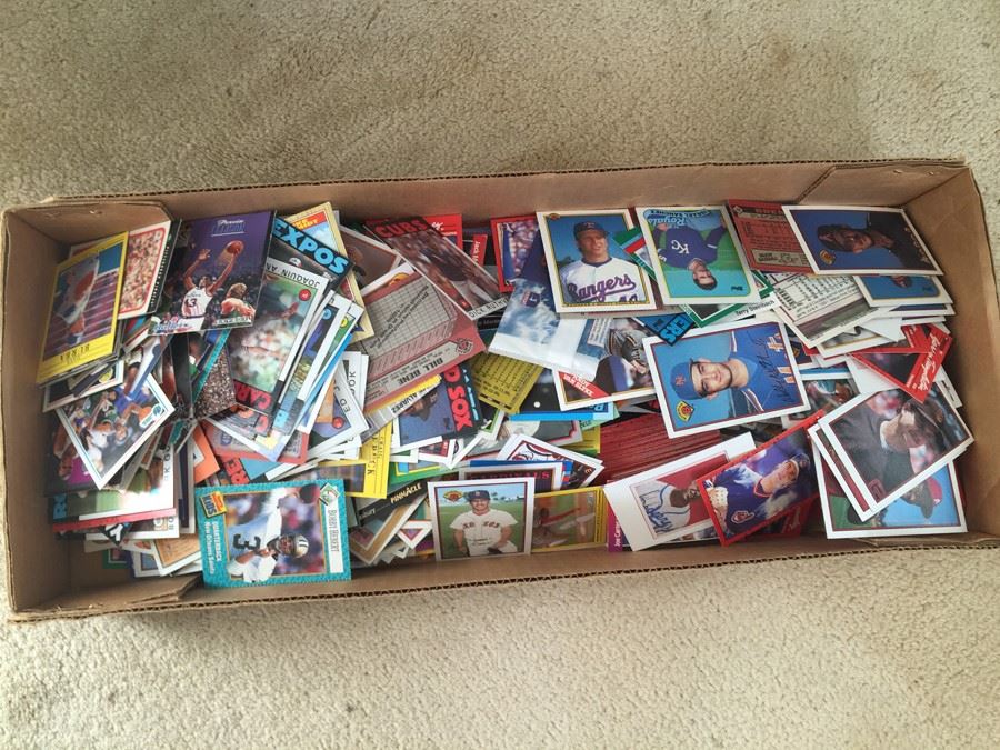 Box Of Baseball, Football and Basketball Cards [Photo 1]