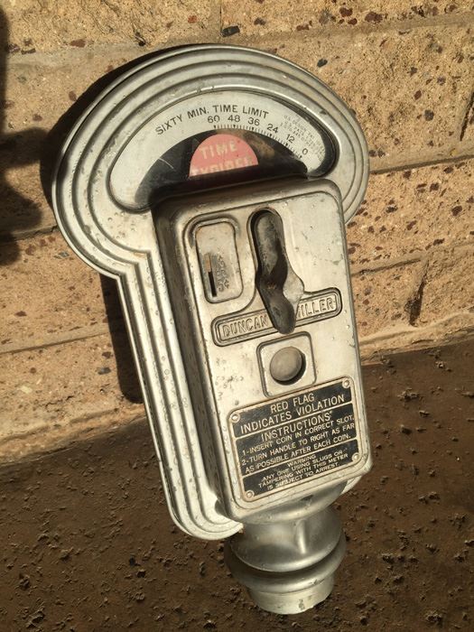 Vintage Metal Coin-Op Parking Meter