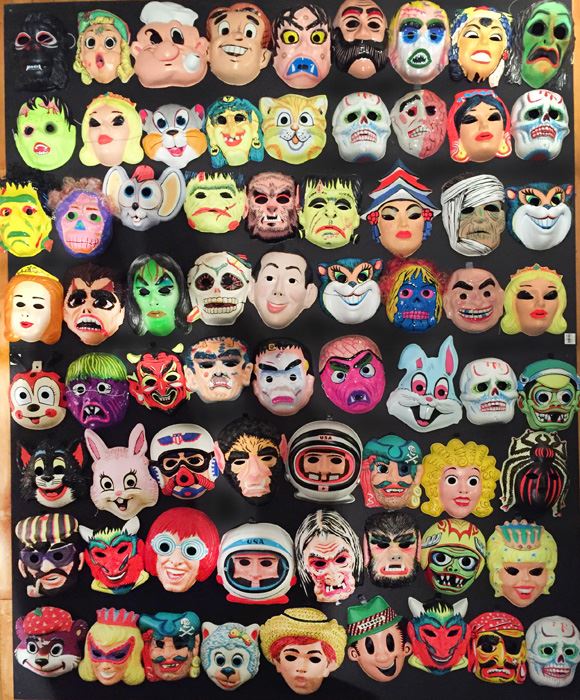 Huge Collection Of Collectible Vintage Halloween Costume Masks