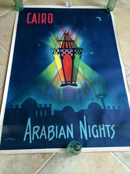 Original Vintage Egypt Travel Poster - Cairo - Arabian Nights - M. Azmy [Photo 2]