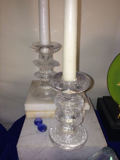 (3) Candleholders, Plate, and Decorative Glass Lot [Photo 3]