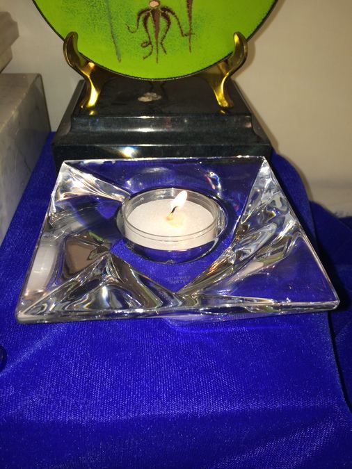 (3) Candleholders, Plate, and Decorative Glass Lot [Photo 5]