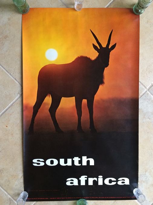 Original Vintage South Africa Travel Poster - South African Wildlife