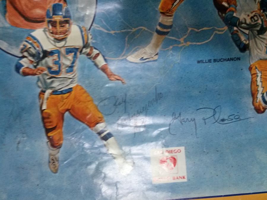 1982 San Diego Chargers Blood Drive IV 5x Hand Signed Autographed Poster [Photo 2]