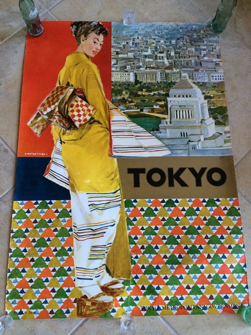 Original Vintage Tokyo Japan Travel Poster [Photo 1]